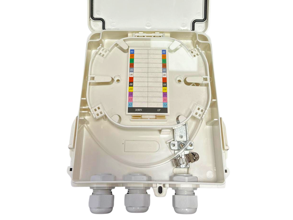 Wall-Mount Fiber Termination Box Plastic 8 Port SC Simplex