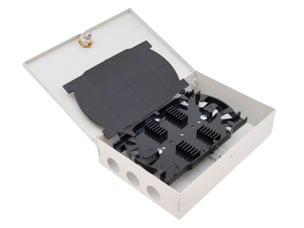 Wall-Mount Fiber Termination Box Metal 12 Port SC Duplex