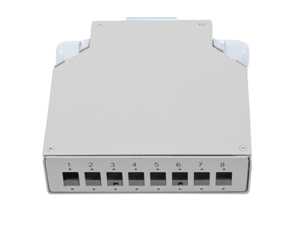 Fiber Optic Termination Box DIN Rail 8 Port SC Simplex