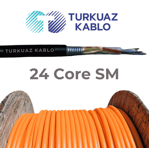 24 Core Fiber Optik Kablo Single Mode Çok Tüplü resmi