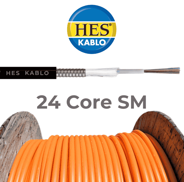 24 Core Fiber Optik Kablo Single Mode Tek Tüplü resmi