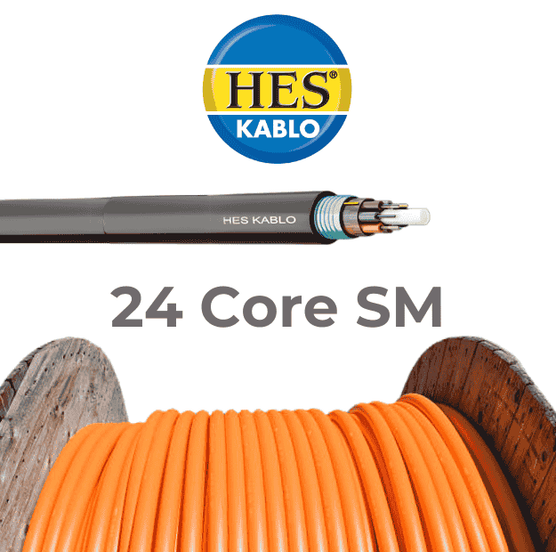 24 Core Fiber Optik Kablo Single Mode Çok Tüplü resmi