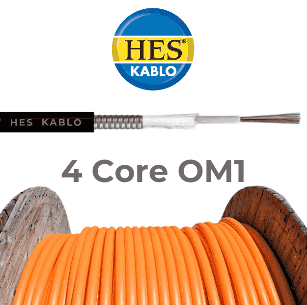 4 Core Fiber Optik Kablo OM1 MM resmi