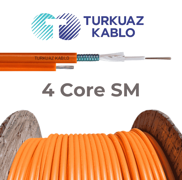 Askı Telli 4 Core Fiber Kablo SM resmi