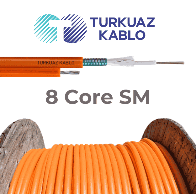 Askı Telli 8 Core Fiber Kablo SM resmi